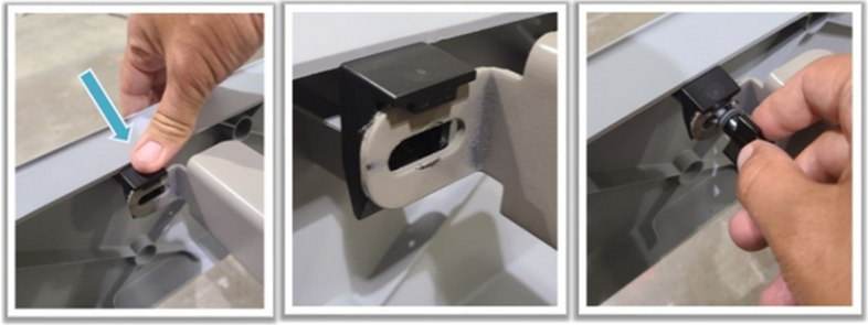 Three images showing how to install speed screws.