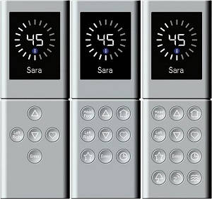 Three silver universal Sleep Number remotes.
