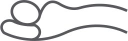 An icon of sleeper to indicate the comfort and alignment a Sleep Number bed gives.