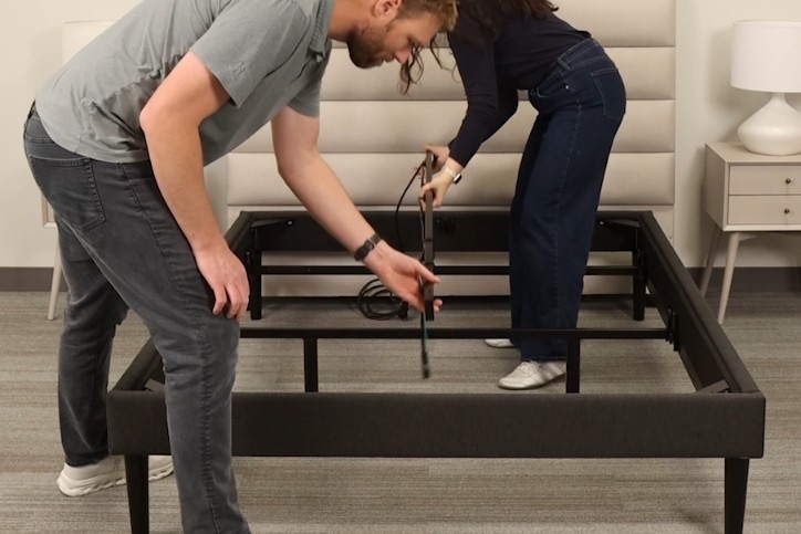 Step 6: Install center support beam with power cord
