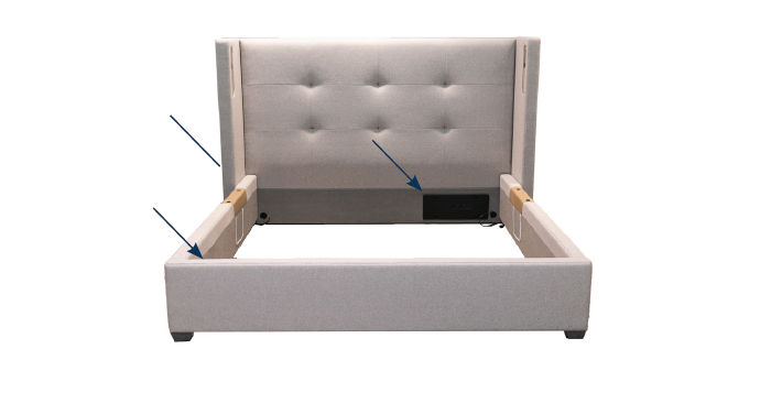 An image of where to find the serial number of a Lifestyle Furniture bed
