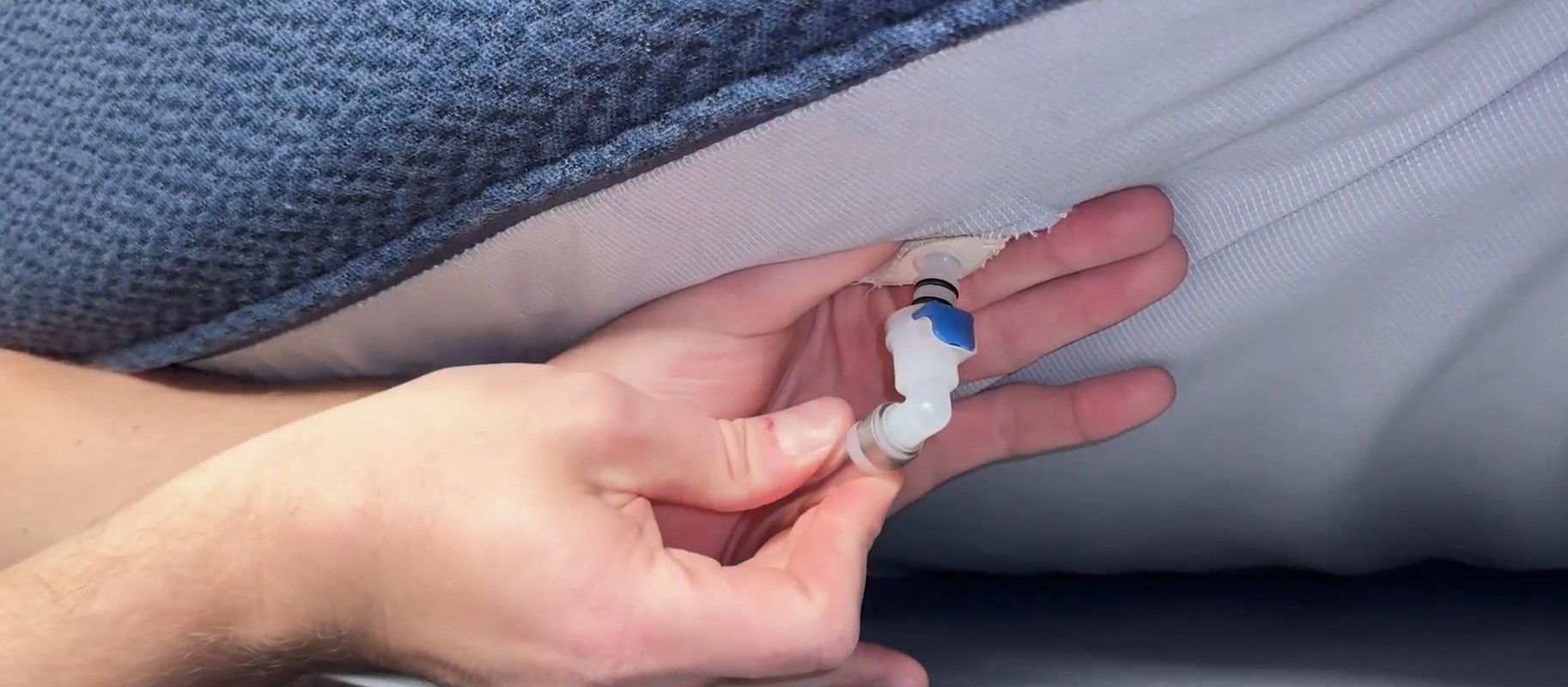 Air Chamber connection point, located at the hip of the bed.