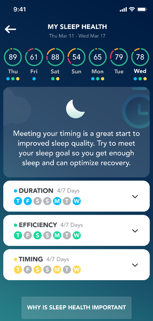 Sleep health screenshot.