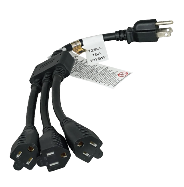 An image of an example power splitter for king size ComfortMode mattresses with an Adjustable Base